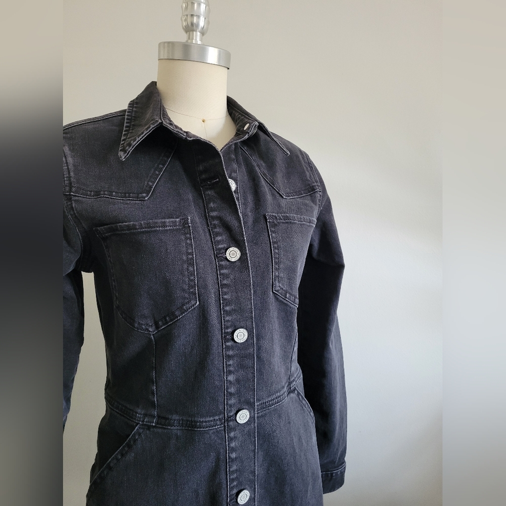 GAP black denim button down dress jacket